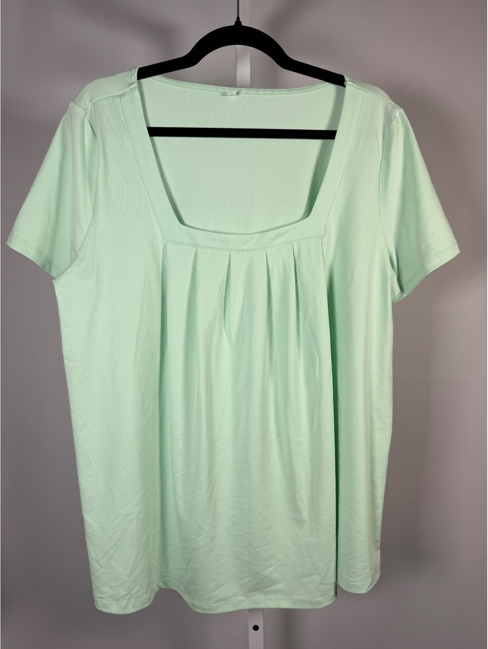 Halara Square Neck Short Sleeve Casual Top Green Size XL - Picture 3 of 8